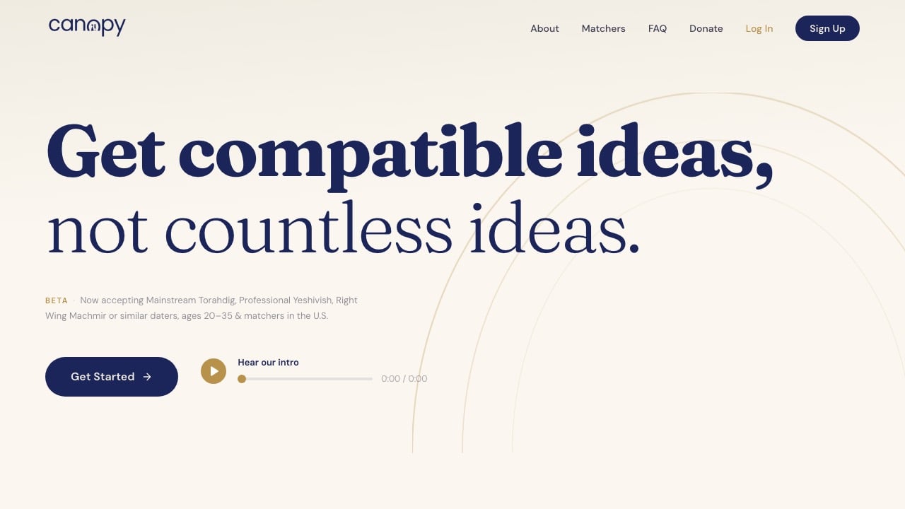 Canopy Shidduchim — Privacy-first matchmaking platform